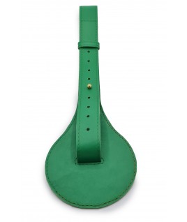 Macaron Textured Leather Waist Belt In Green